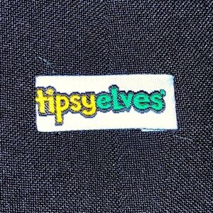 🍾🧝TIPSY ELVES🧝🍾 NECK TIE 100% polyester BLACK🌟LIKE-NEW NEVER WORN🌟